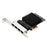 TXA198 LAN Card Intel 82571 Chip PCIe1X 1G Four Port RJ45 Gigabit Network Card - 1