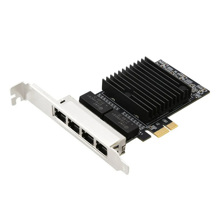 TXA198 LAN Card Intel 82571 Chip PCIe1X 1G Four Port RJ45 Gigabit Network Card - 1