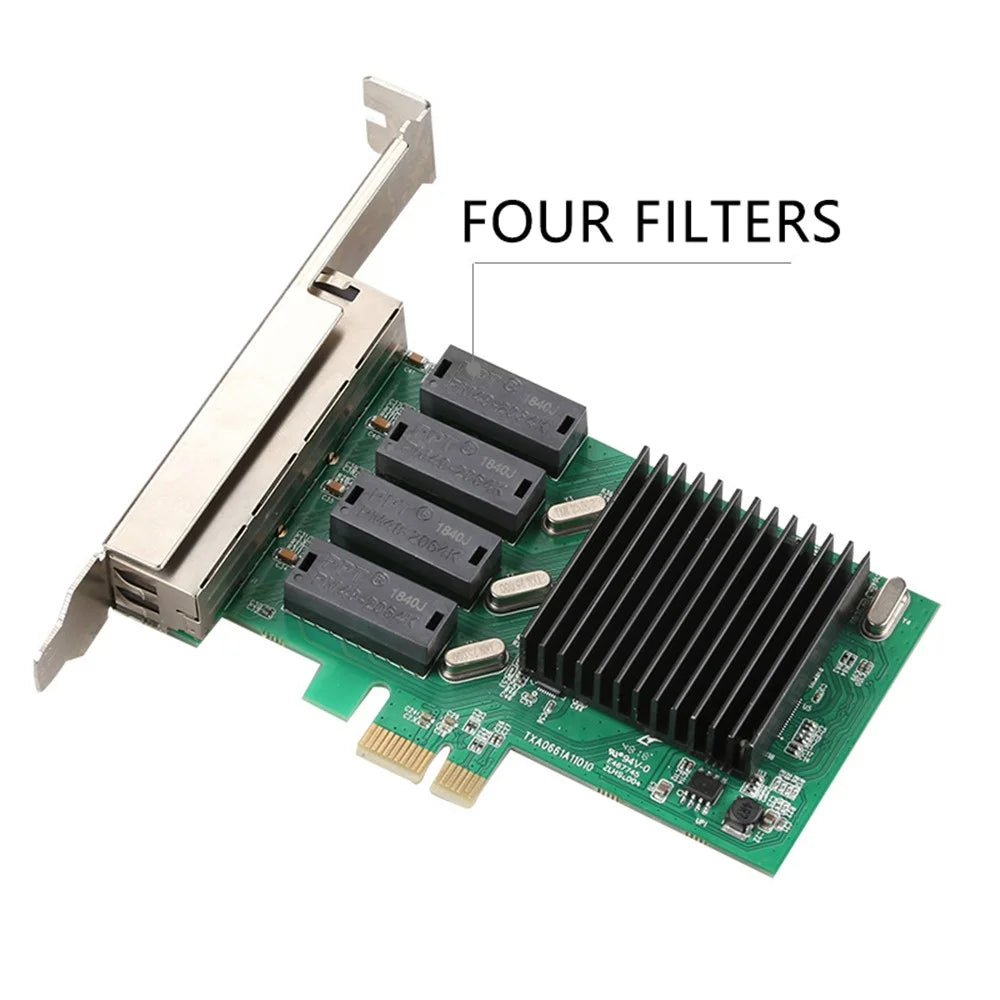 TXA066 RTL8111H 4 RJ45 Ports Gigabit Network Card 1000Mbps High Speed PCI-E 1X Network Card - 2