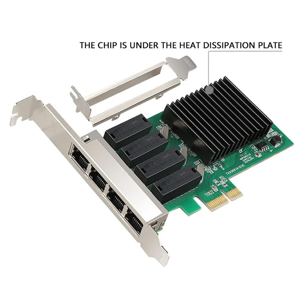 TXA066 RTL8111H 4 RJ45 Ports Gigabit Network Card 1000Mbps High Speed PCI-E 1X Network Card - 3