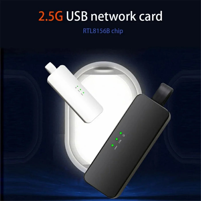 TXA086 2.5G Ethernet Adapter Plug and Play USB to Gigabit Hub Adapter for Notebook / Tablet / TV Box - White - 2