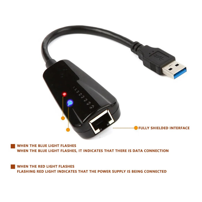 TXA042 USB 3.0 Gigabit Network Card Ethernet Adapter Cable for Desktop PC / Laptop - 2