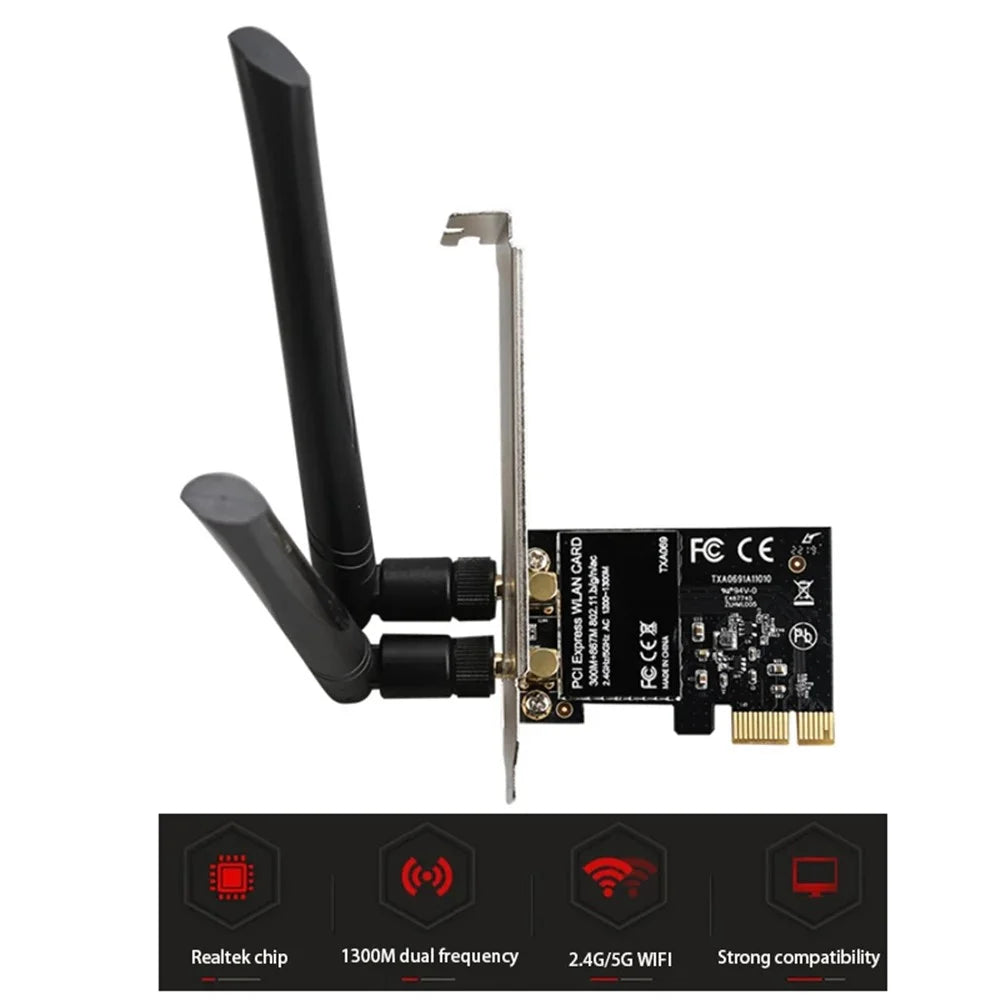 TXA069 2.4G / 5G Dual Band WiFi Adapter Gigabit Wireless Network Card for Desktop PC - 4