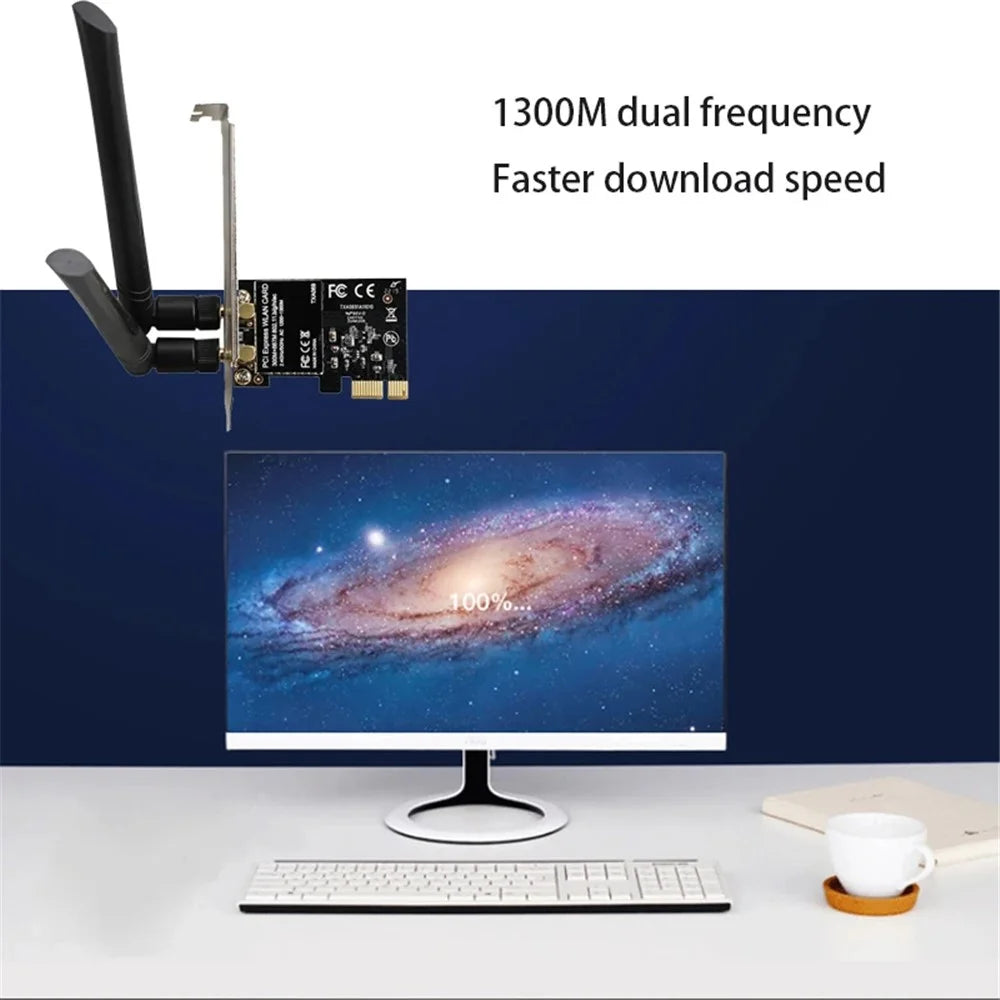 TXA069 2.4G / 5G Dual Band WiFi Adapter Gigabit Wireless Network Card for Desktop PC - 7