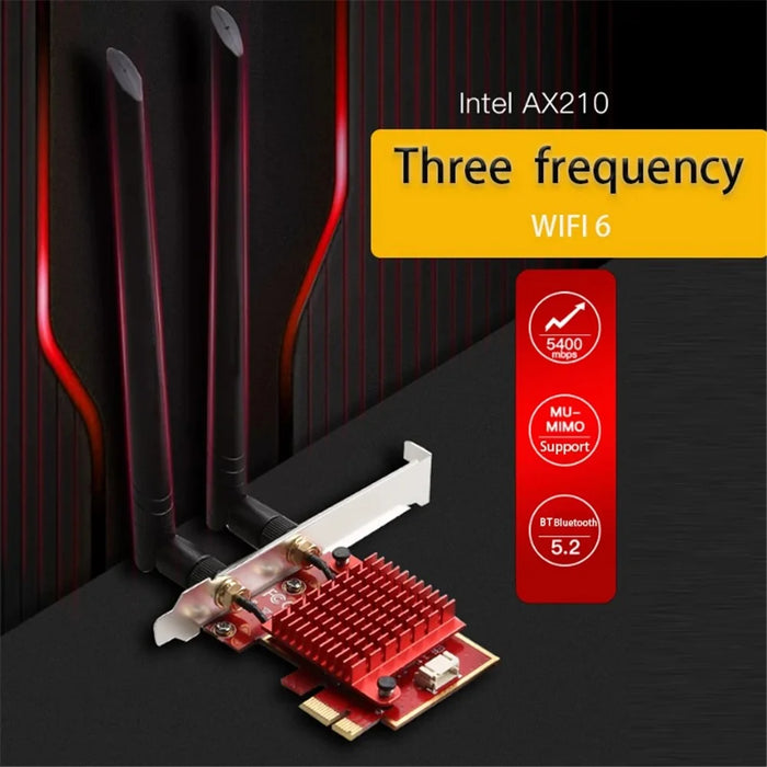 TXA116 WiFi6 Intel AX210 Chipset PCIE Adapter Bluetooth-compatible 5.2 Three Band WiFi Network Card - 3