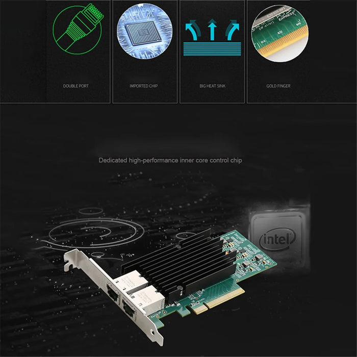 TXA099 Intel X540 Dual Port Network Card 10Gbps PCI-E X8 Server Ethernet Card - 6