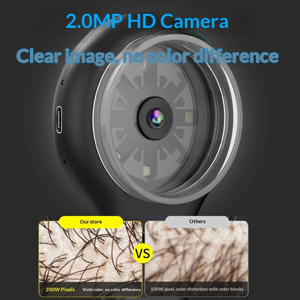 KM100 2 Inch IPS Screen Digital Microscope 500X Magnification Jewelry Inspection Tool with LED Light - Black - 4