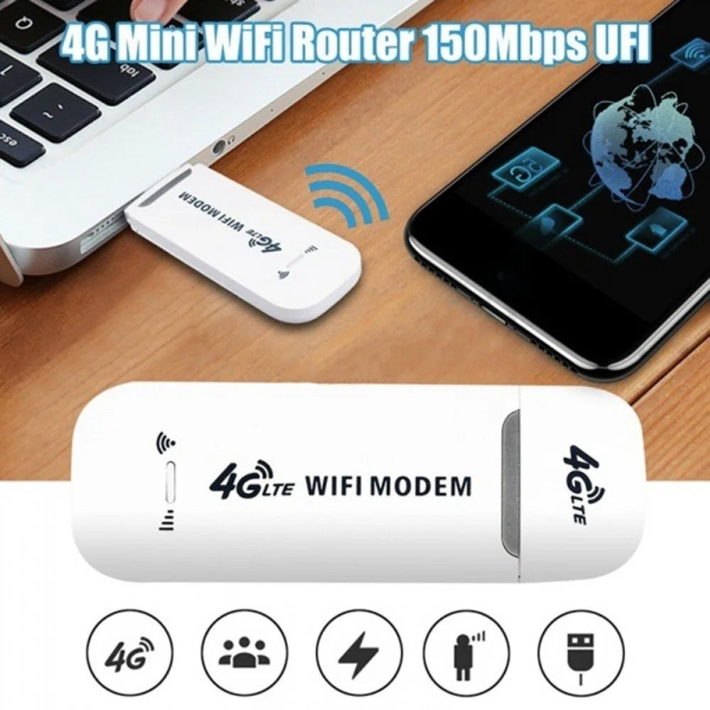 4G LTE B1 / B3 / B5 USB Modem WiFi Dongle 150Mbps Mini Mobile WiFi Hotspot Router - White - 2