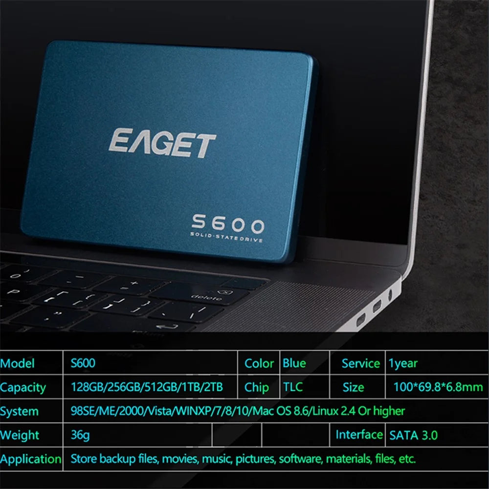 EAGET S600 SSD 2.5 Inch SATA III Internal Solid State Drive SSD - 128GB - 5