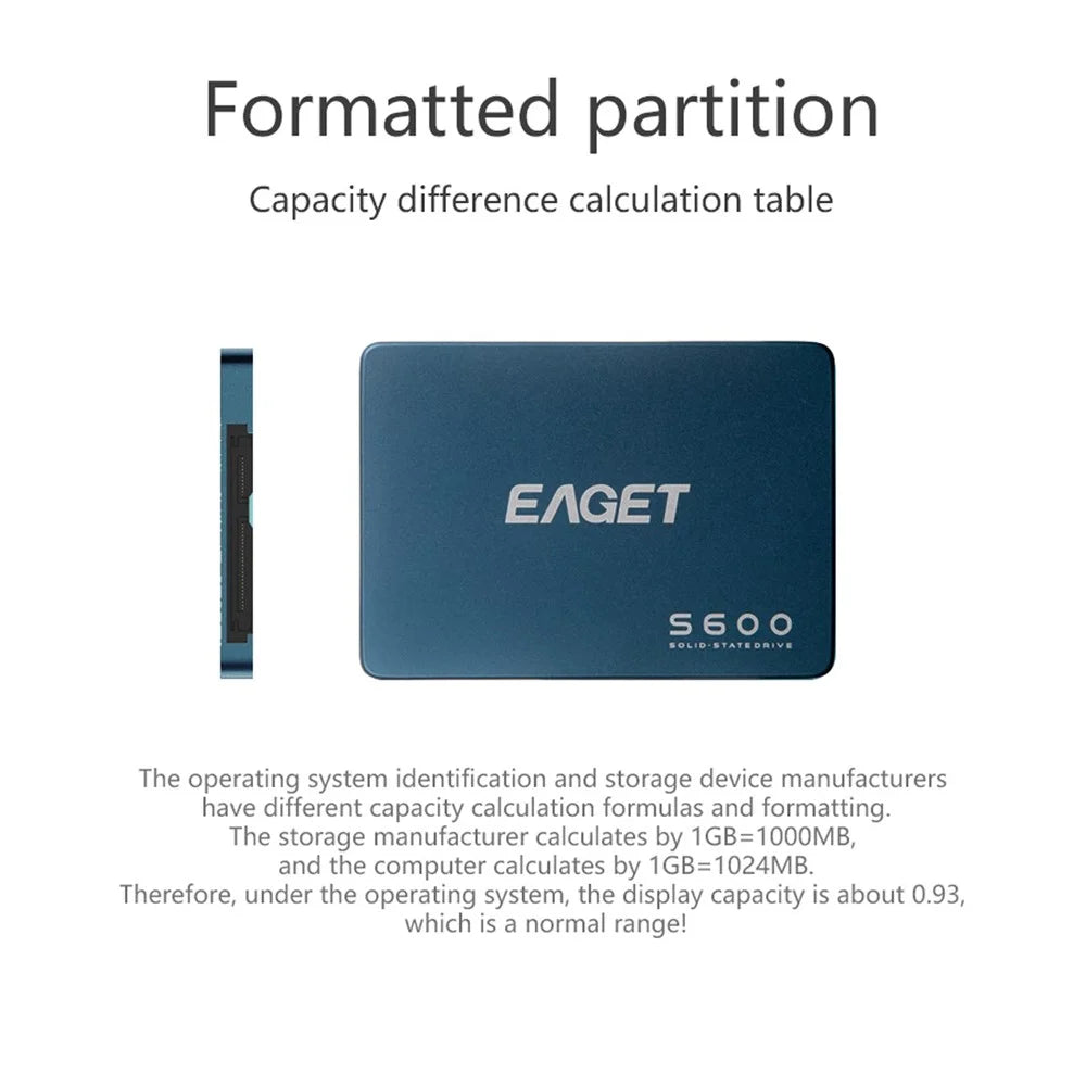 EAGET S600 SSD 2.5 Inch SATA III Internal Solid State Drive SSD - 128GB - 7