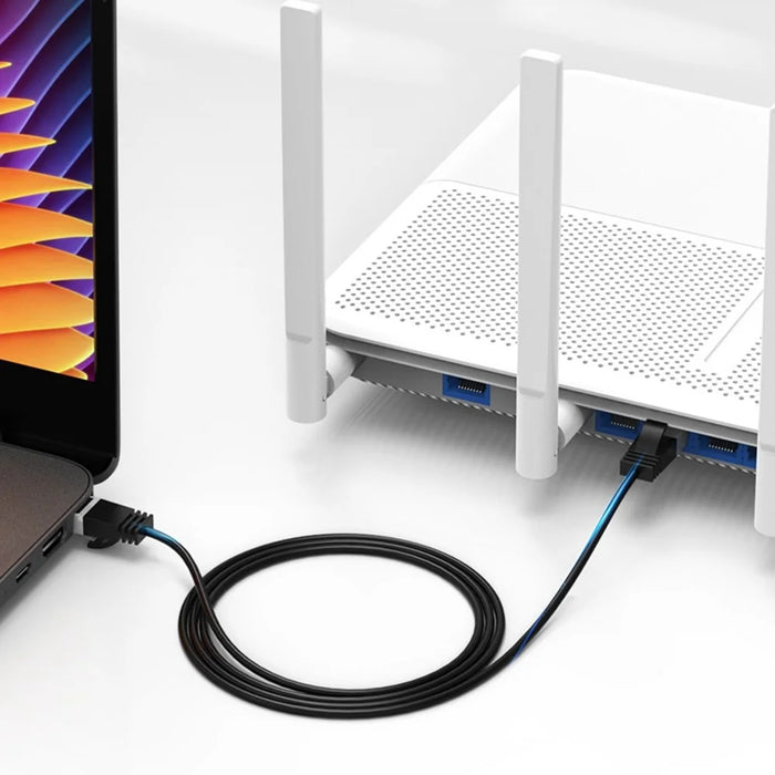 CABLECREATION CL0045 2m Cat6a LAN Network Cable 10Gbps Pure Copper Thin Cord Computer Router Connection Cable - Straight - 3