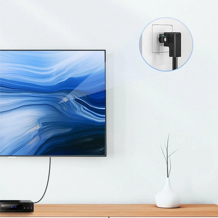 CABLECREATION 3m Cat6 Ethernet Cable 90 Degree Gigabit LAN Cable 10Gbps RJ45 Connector Internet Network Patch Cord - Down Angle - 3