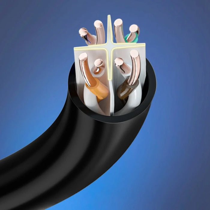 CABLECREATION 3m Cat6 Ethernet Cable 90 Degree Gigabit LAN Cable 10Gbps RJ45 Connector Internet Network Patch Cord - Down Angle - 7