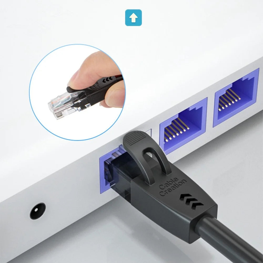 CABLECREATION 1.8m 10Gbps High Speed Cat6 Ethernet Cable Gigabit LAN Cable RJ45 Connector Internet Network Patch Cord - Right Angle - 6