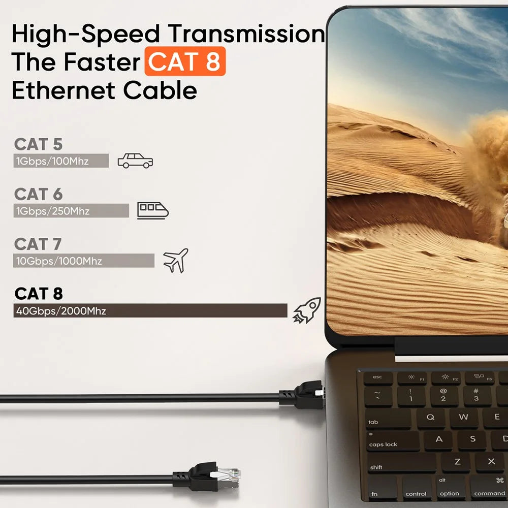 CABLECREATION CL0343 5m CAT8 40Gbps 2000MHz High Speed Network Cable RJ45 Ethernet Cable - 2