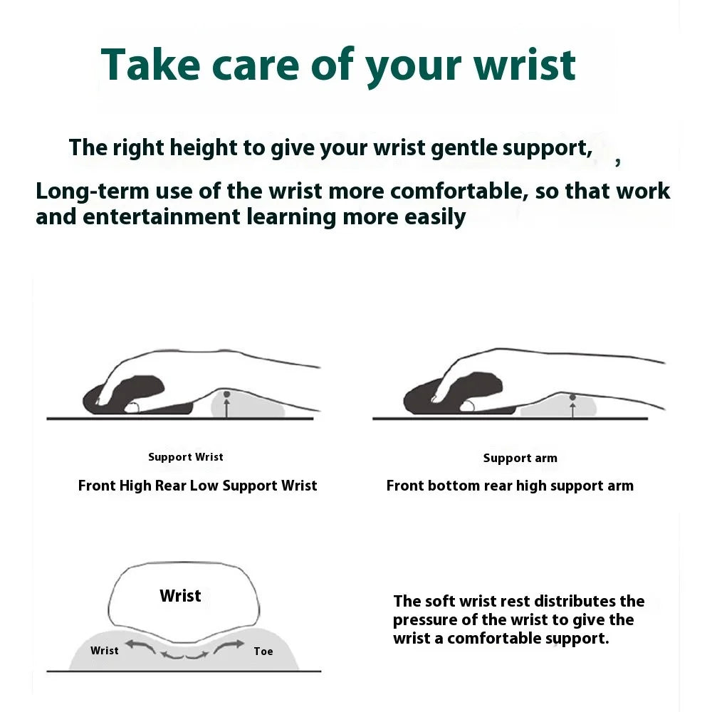 Ergonomic Memory Foam Wrist Support Mouse Pad Non-Slip Wrist Pain Relief Mousepad - Dark Blue - 4