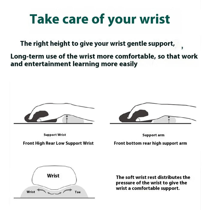 Ergonomic Memory Foam Wrist Support Mouse Pad Non-Slip Wrist Pain Relief Mousepad - Dark Blue - 4