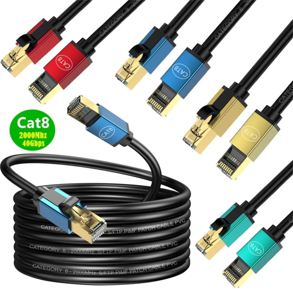 0.5m CAT8 Ethernet Cable Home Office 40Gbps 2000MHz High Speed Network Cable - Blue - 6
