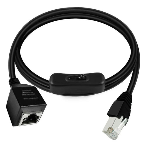 UT-025-0.6M RJ45 CAT6 8P8C STP UTP Male to Female Extension Cable with 304 Singal Switch Ethernet Network Patch Cord - 1