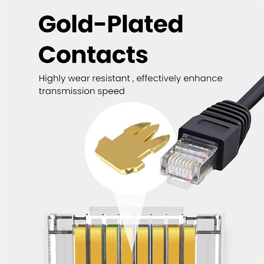 UT-025-0.6M RJ45 CAT6 8P8C STP UTP Male to Female Extension Cable with 304 Singal Switch Ethernet Network Patch Cord - 7