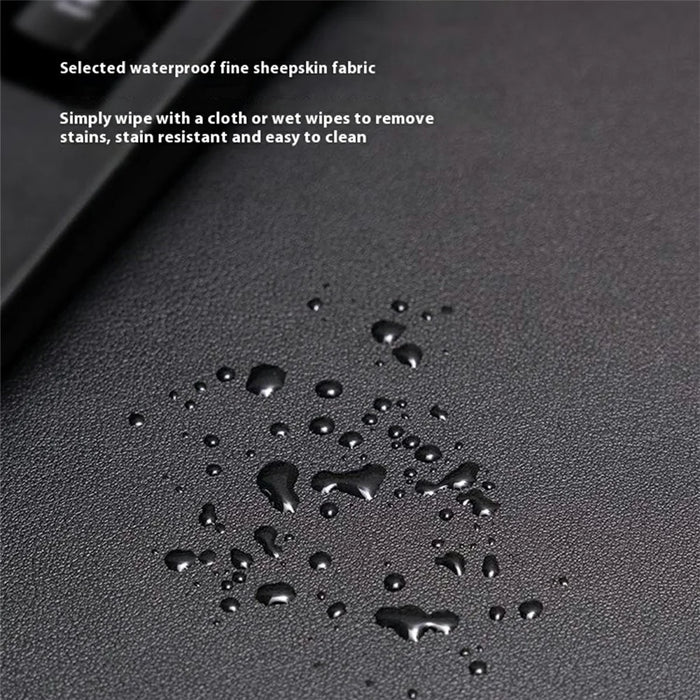 Double-Sided Leather Desk Pad 40 x 90cm Waterproof Mouse Pad for Office / Home with Leather Strap - Grey - 5