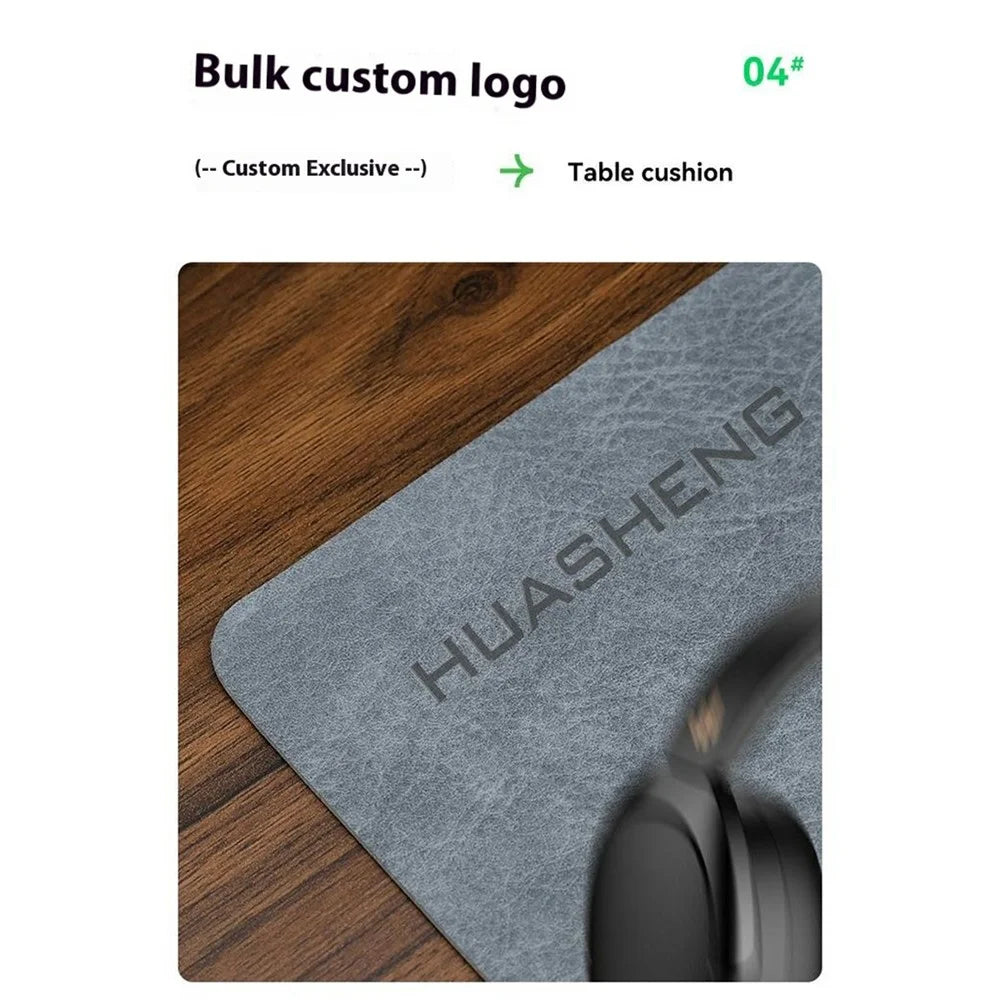 40 x 80cm Waterproof Leather Mouse Pad Double-Sided Desk Mat for Home / Office - Space Grey / Dark Grey - 2