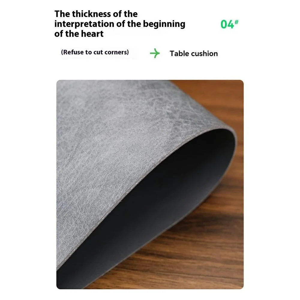 40 x 80cm Waterproof Leather Mouse Pad Double-Sided Desk Mat for Home / Office - Space Grey / Dark Grey - 4