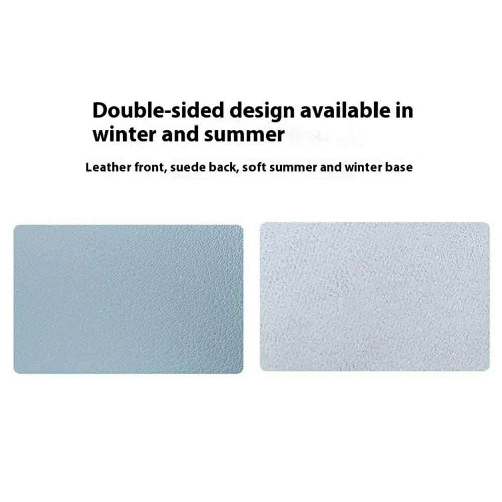 634 Dual-Sided Leather Desk Pad 26 x 21cm Mouse Mat Non-Slip Waterproof for Office / Home - Sky Blue - 2