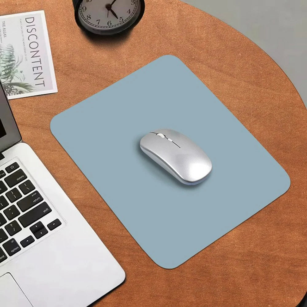 634 Dual-Sided Leather Desk Pad 26 x 21cm Mouse Mat Non-Slip Waterproof for Office / Home - Sky Blue - 6