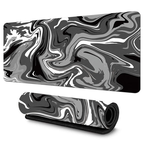 600x300x2mm Pattern Printed Mouse Pad Non Slip Rubber Bottom Large Gaming Mousepad - Grey Wave - 1