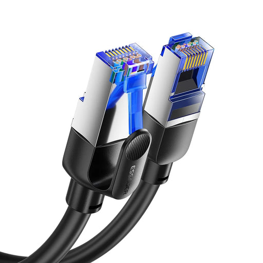 ESSAGER EXCWXY-JH01-P 10m CAT8 Ethernet Round Cable Home Office 40Gbps 2000MHz for Laptop Modem Router - Black - 2