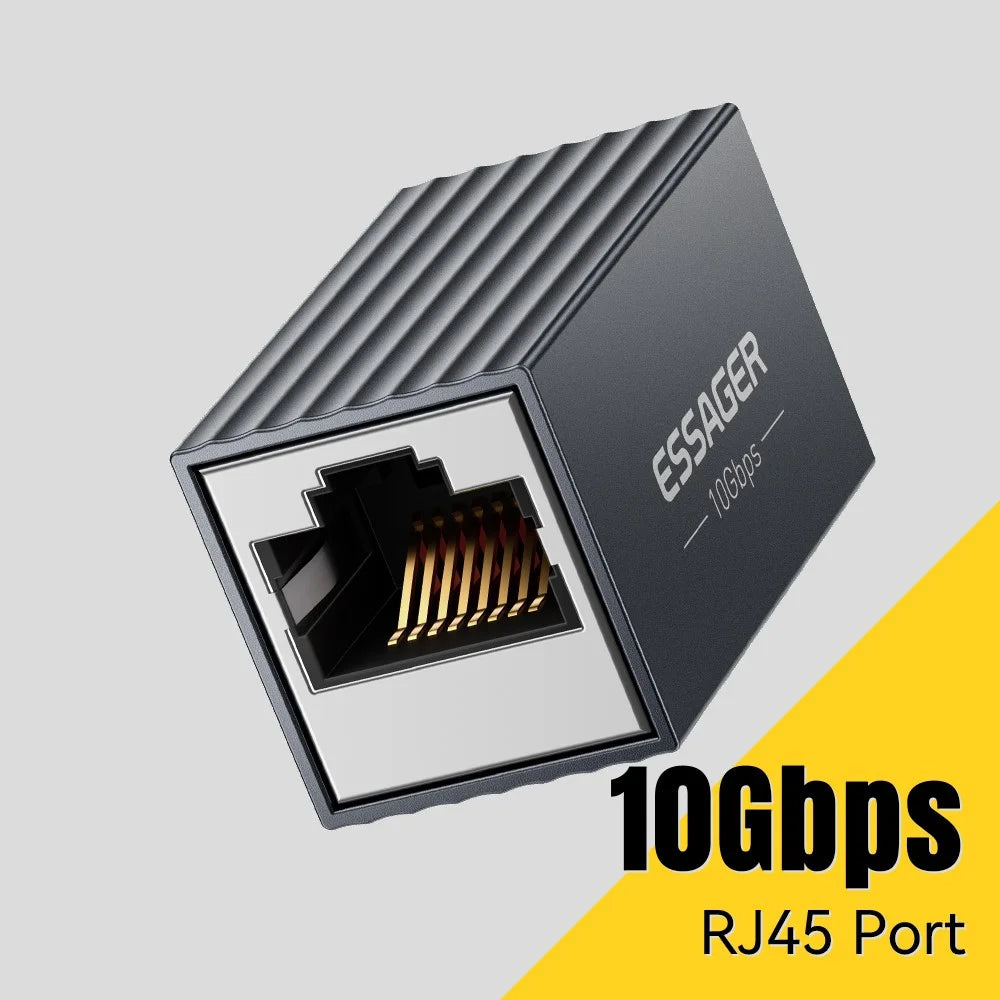 ESSAGER RJ45 Ethernet Cable Connector 10Gbps Network Coupler 100M Extension Adapter Network Extender - 2