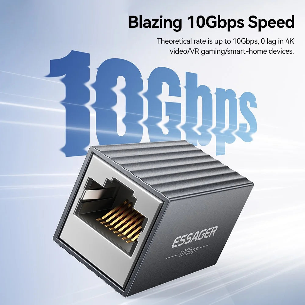 ESSAGER RJ45 Ethernet Cable Connector 10Gbps Network Coupler 100M Extension Adapter Network Extender - 4