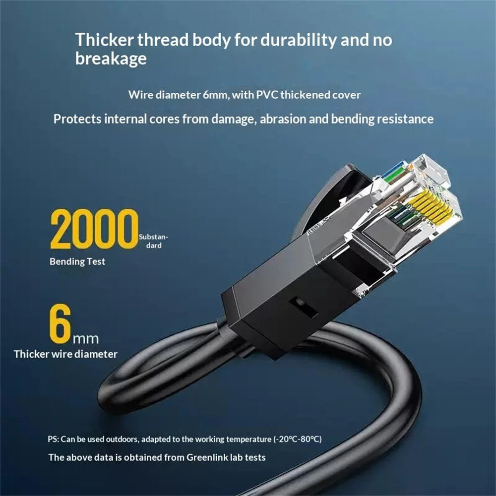 UGREEN 20167 25m RJ45 Cat6 Ethernet Cable 1000Mbps Gigabit Network Cable for PC Router - Black - 4