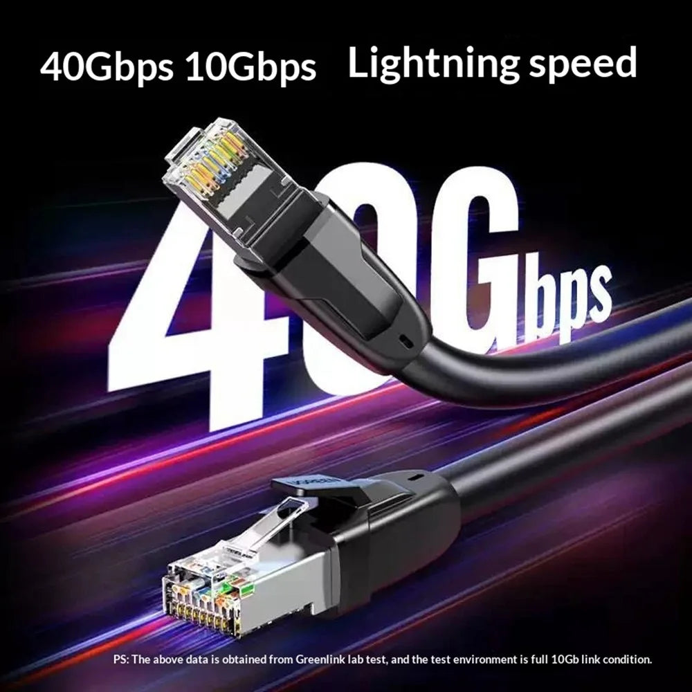 UGREEN 70329 2m Cat8 Ethernet Cable 40Gbps 2000MHz High Speed RJ45 Network Cord for Gaming Router - Black - 4