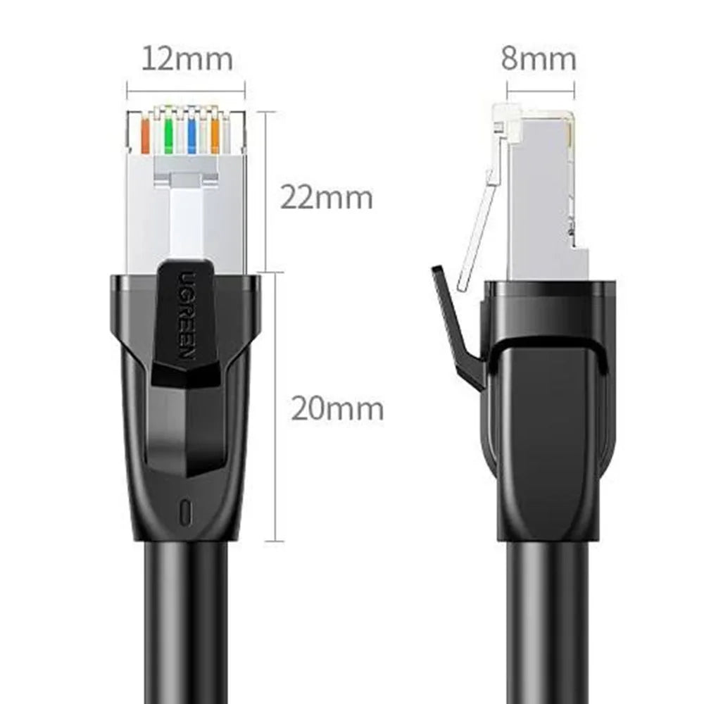 UGREEN 70329 2m Cat8 Ethernet Cable 40Gbps 2000MHz High Speed RJ45 Network Cord for Gaming Router - Black - 6