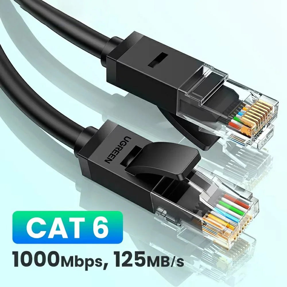 UGREEN 20166 20m RJ45 Cat6 Ethernet Cable 1000Mbps Gigabit Network Cable for PC Router - Black - 2