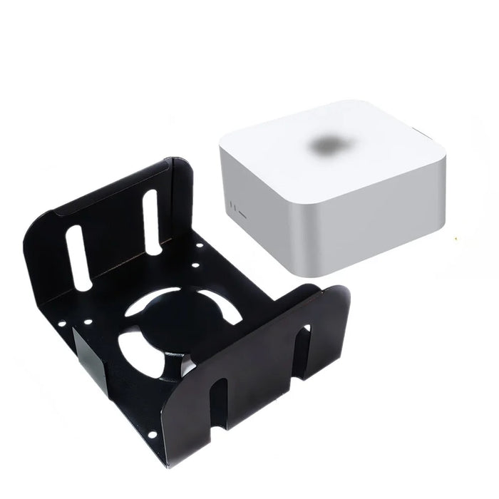 Wall Mount Bracket for Mac mini (2024) (M4 / M4 Pro) Metal Desktop Stand Under Desk Mount Holder - Black - 4