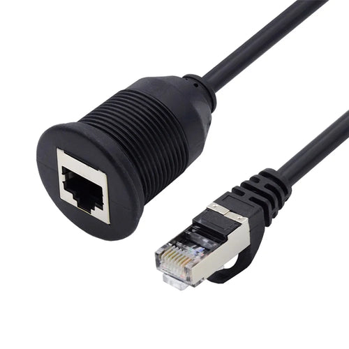UT-017-1.0M 1m Waterproof CAT6 RJ45 Male to Female LAN Ethernet Network Extension Cable Car Panel Mount Design Connection Cord - 1