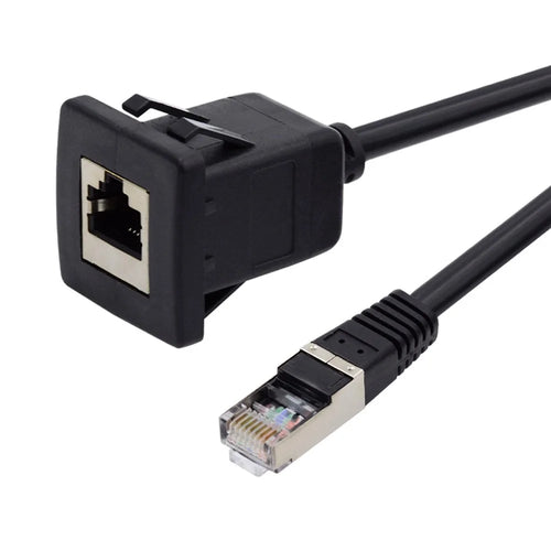 UT-016-1.0M 1m Waterproof Latch Locking CAT6 RJ45 Male to Female Car Panel Mount Design Lan Ethernet Network Extension Cable - 1