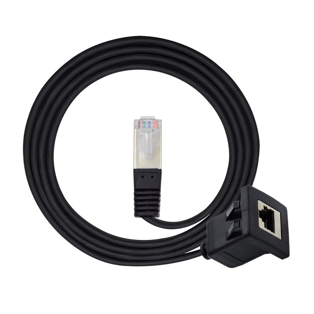 UT-016-1.0M 1m Waterproof Latch Locking CAT6 RJ45 Male to Female Car Panel Mount Design Lan Ethernet Network Extension Cable - 2