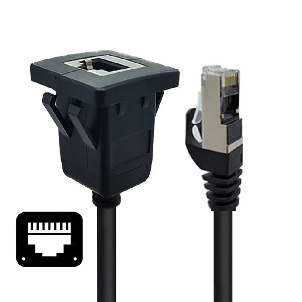UT-016-1.0M 1m Waterproof Latch Locking CAT6 RJ45 Male to Female Car Panel Mount Design Lan Ethernet Network Extension Cable - 3