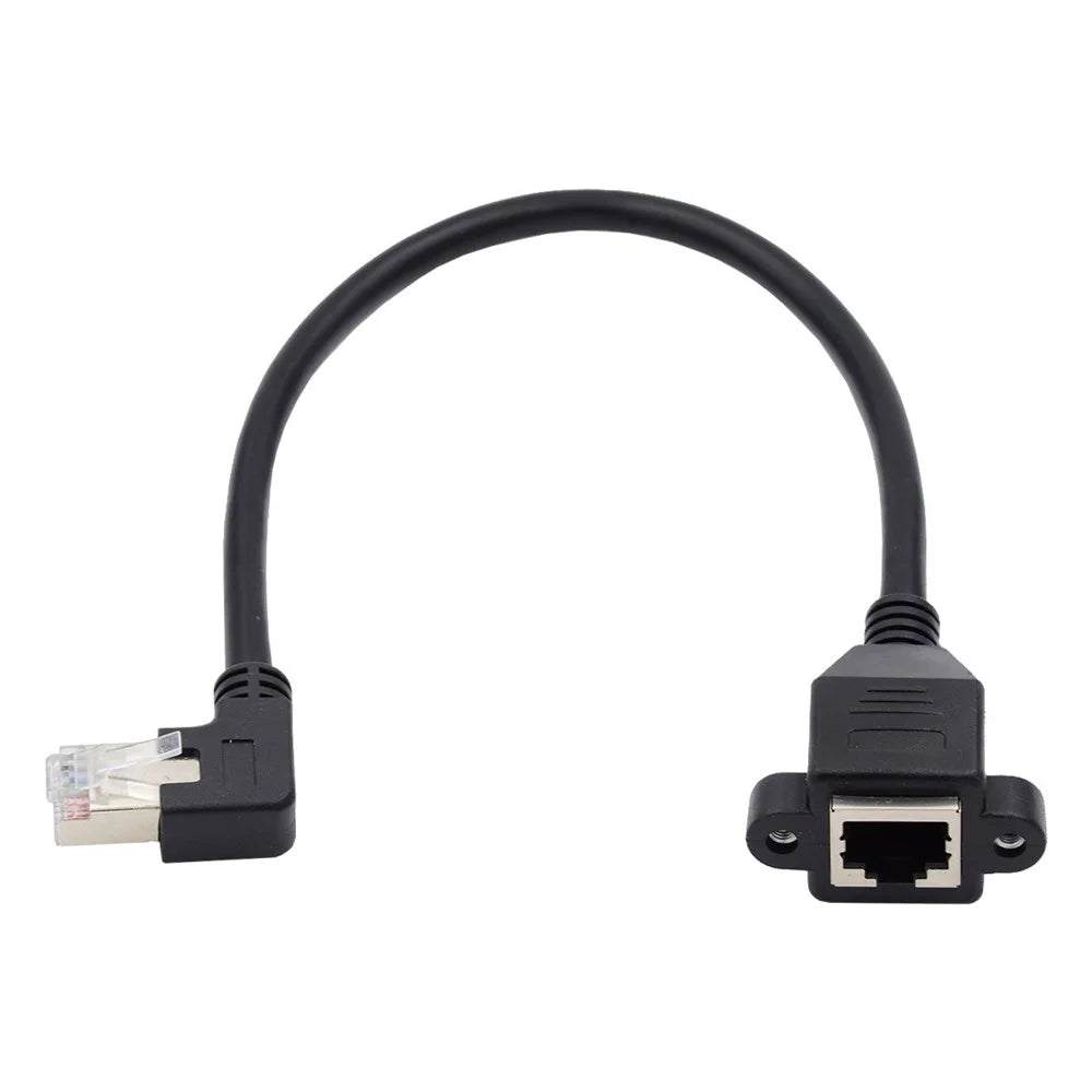 UT-011-LE 0.3m Left Angled 90 Degree 8P8C FTP STP UTP Cat6 Male to Female Cord LAN Ethernet Network Extension Cable - 2