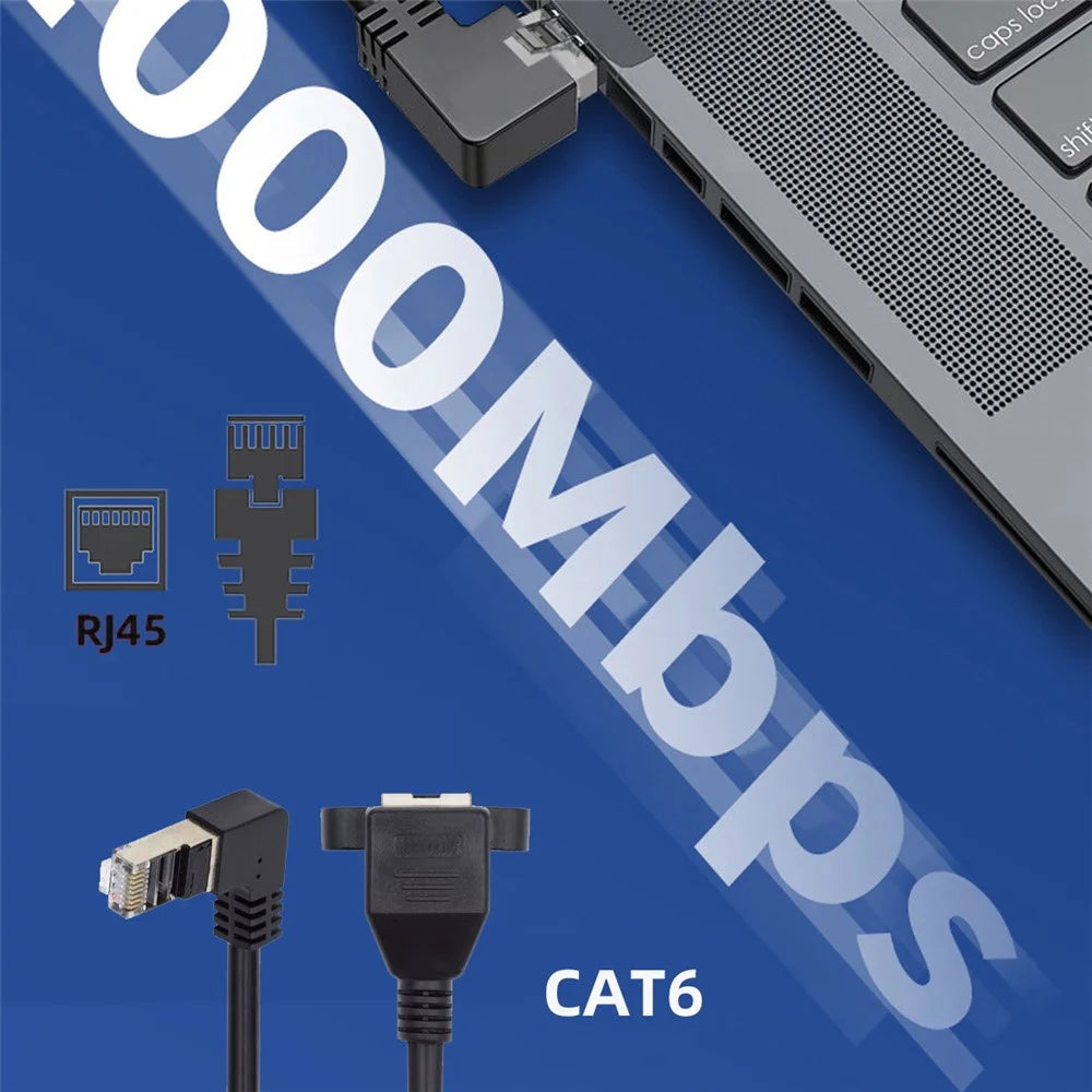 UT-011-LE 0.3m Left Angled 90 Degree 8P8C FTP STP UTP Cat6 Male to Female Cord LAN Ethernet Network Extension Cable - 7