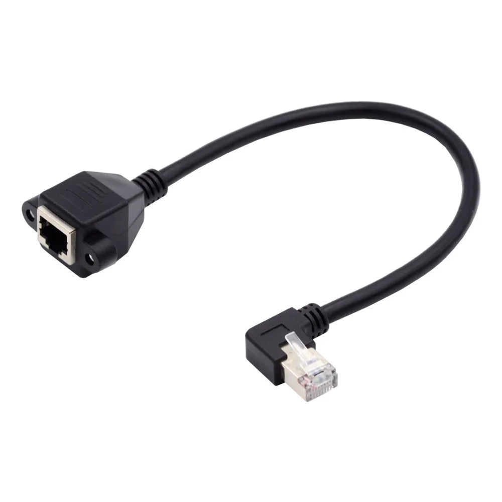 UT-011-RI 0.3m Right Angled 90 Degree 8P8C FTP STP UTP Cat6 Male to Female LAN Ethernet Cord Network Extension Cable - 2