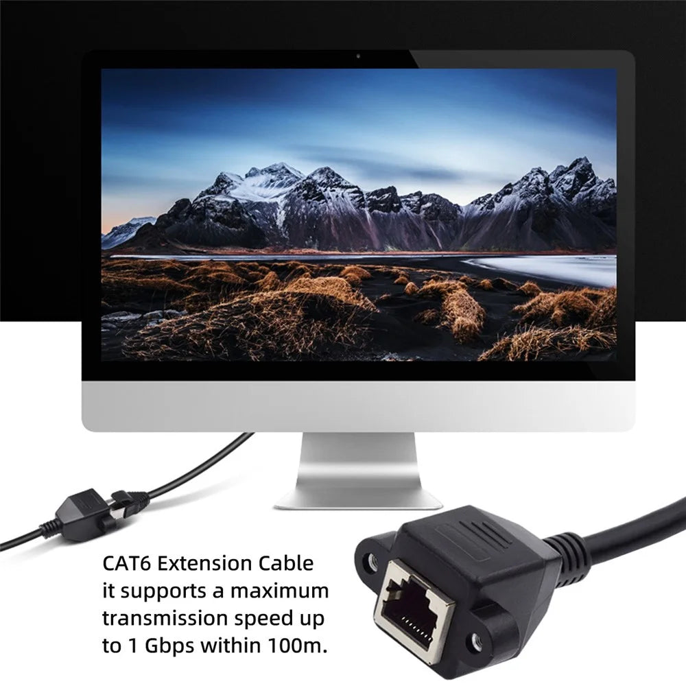 UT-011-RI 0.3m Right Angled 90 Degree 8P8C FTP STP UTP Cat6 Male to Female LAN Ethernet Cord Network Extension Cable - 6