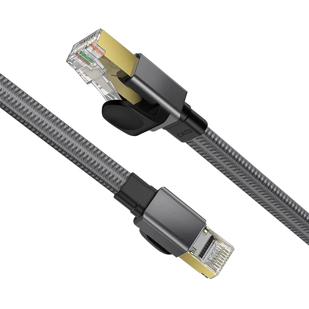 15m Cat8 Flat Ethernet Cable RJ45 Connector Cat8 LAN Network Cable 40Gbps 2000Mhz SFTP Patch Cord - 1
