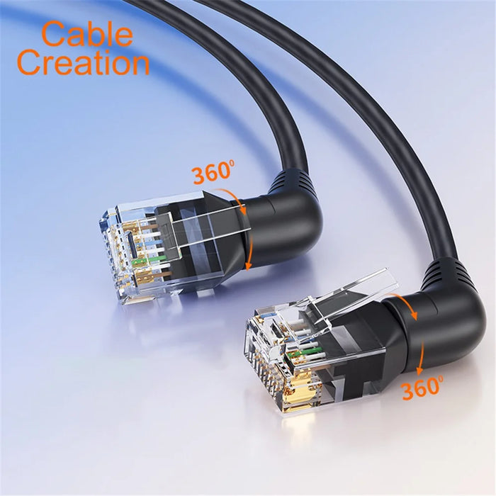 CABLECREATION CL0370 1m Cat6A Patch Ethernet Cable Rotation Head RJ45 Connection Line for Computer Networking - 2