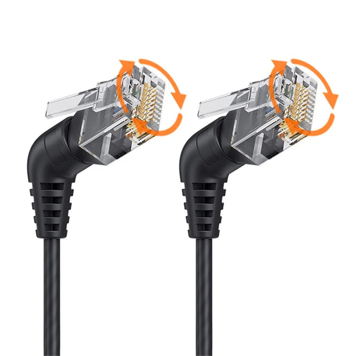 CABLECREATION CL0370 1m Cat6A Patch Ethernet Cable Rotation Head RJ45 Connection Line for Computer Networking - 3