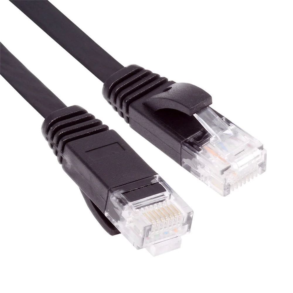 UT-020-0.2M Ultra Slim Flat Ethernet Cable UTP Cat 6 RJ45 Network Cable Twisted Pair Patch Cord - Black - 1
